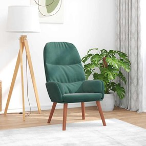 Sedia Relax Verde Scuro İn Velluto /