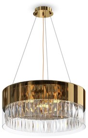 Lampadario Contemporaneo Wonderland Acciaio Oro 6 Luci Diffusori Vetro