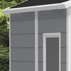 Casetta Da Giardino In Resina 185,8x236,8x227H Cm Manor 6x8 Grigio Keter Con Finestra