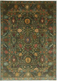 Samarkand Tappeto 210x300 Verde (Pakistan) Annodato A Mano