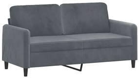 Set di divani 3 pz grigio scuro in velluto