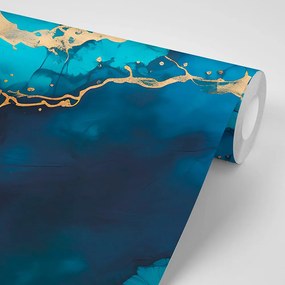 Carta da parati – Imitazione marmo blu