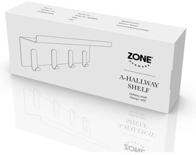 Attaccapanni da parete nero in acciaio con scaffale 11,5 cm A-Hallway – Zone