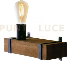 Applique a parete texas legno antichizzato e metallo marrone 1 luce...