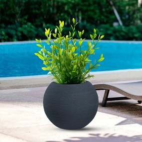 Vaso in resina da esterno interno tondo a sfera d.40x33h Botticelli Grigio