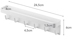 Portachiavi a parete bianco con ripiano Smart - YAMAZAKI