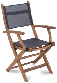 Fieldmann - Sedia da giardino pieghevole in acacia