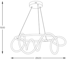 Zuma Line 20006PL-BK - Lampadario LED a sospensione con filo BALBO LED/58W/230V 3000/4000/6000K