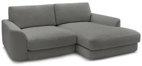 Divano angolare grigio scuro (con penisola a destra/con chaise lounge) con rivestimento in bouclé Leonore – Bobochic Paris