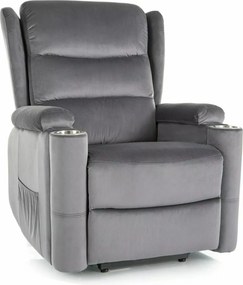 Poltrona reclinabile Minos Velvet – grigio