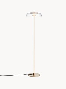 Lampada da terra piccola a LED in vetro soffiato Blossi, luce regolabile