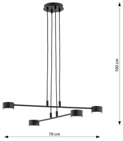 Lampadario a Sospensione in Acciaio GX53 MODUS 4 Nero 4xGX53 Colore del corpo Nero