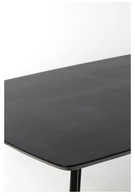 Tavolo da pranzo nero con piano in acacia 100x220 cm Quenza - Light &amp; Living