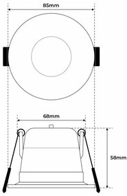 Faro LED da Incasso 8W Foro Ø75mm Nero, IP65, CCT Bianco Variabile Colore Bianco Variabile CCT