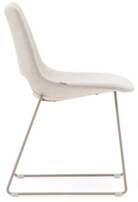 Kave Home - Sedia Zahara beige e gambe in acciaio finitura beige