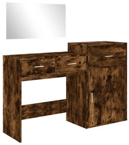 Set da toeletta 3 pz rovere fumo in legno multistrato