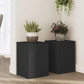 Supporti Per Piante 2 Pz Neri 25x25x35 Cm Legno Multistrato /