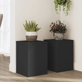 Supporti Per Piante 2 Pz Neri 25x25x35 Cm Legno Multistrato /