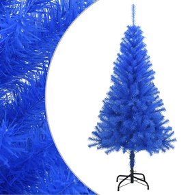 Albero Di Natale Artificiale Con Base Blu 120 Cm Pvc /