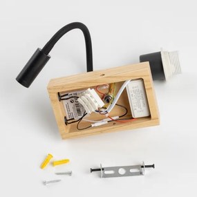 Brilagi - LED Lampada flessibile da muro NUBILA WOOD 1xE27/25W/230V + LED/3W quercia/nero
