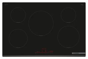 Bosch - Serie 6 PIV831HB1E Piano cottura a induzione 80 cm 5 zone standard Nero. Colore del prodotto: Nero, Posizionamento dell'apparecchio: Da