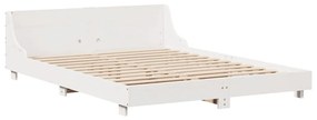 Letto senza materasso bianco 160x200 cm legno massello di pino