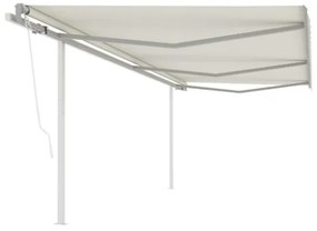 Tenda da Sole Retrattile Automatica con Pali 6x3 m Crema