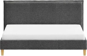 Letto matrimoniale imbottito grigio scuro con griglia 140x200 cm Tina - Ropez