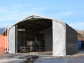 TOOLPORT 7x7m tendostruttura altezza 2,6m, PVC 850, grigio, senza statica - (49528)