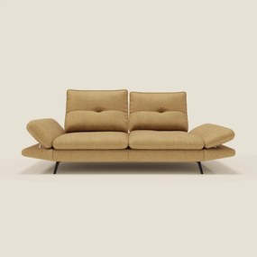 Ardex Divano 3 posti con schienali traslanti e braccioli regolabili in morbido tessuto impermeabile T06 giallo