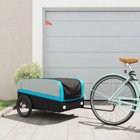 Rimorchio Da Bici Nero E Blu 45 Kg İn Ferro /