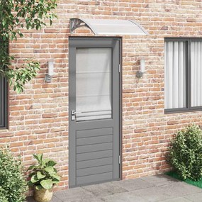 Tettoia Per Porta Grigio E Trasparente 80x75 Cm Policarbonato /