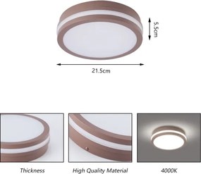 Brilagi - Plafoniera LED da esterno BENE LED/18W/230V Ø 21,5 cm marrone IP54