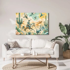 Quadro su tela – Cowboy nel paesaggio desertico