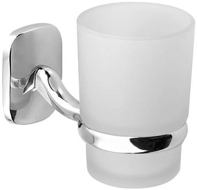 Aqualine - Portaspazzolino a parete RUMBA bianco latte vetro/cromo lucido