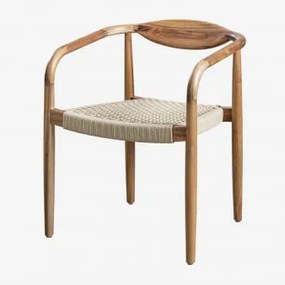 Confezione da 4 sedie da pranzo in legno di acacia e corda - Sklum