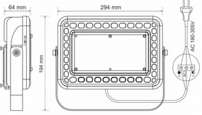 Riflettore LED da esterno PROFI LED/100W/180-305V IP65