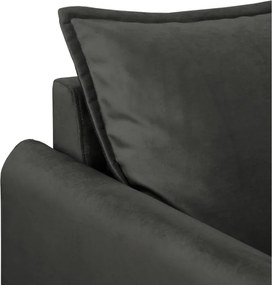 Divano grigio scuro con rivestimento in velluto 138 cm Juli – Ropez