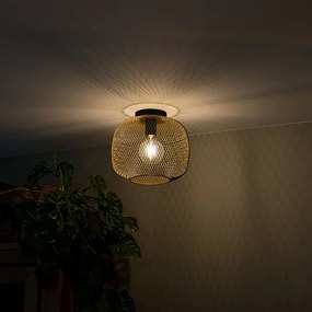 Plafoniera moderna nera con oro - Bliss Mesh