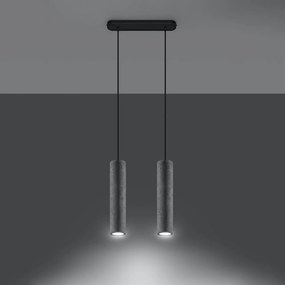 Lampadario a Sospensione LUVO 2 in Cemento 2xGU10 - Grigio