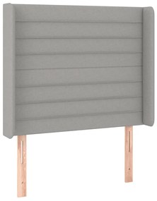 Testiera ad orecchio grigio chiaro 103x16x118/128 cm in tessuto