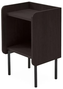 Comodino nero in rovere con ripiani Wrap - Bonami Selection