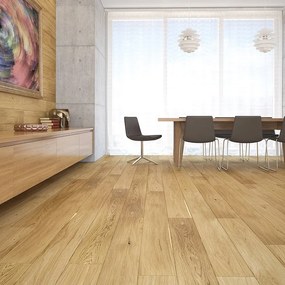 Parquet prefinito in rovere grezzo sp. 14 mm Pure da 2.26 m²