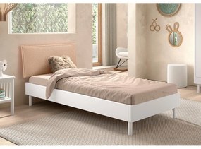 Letto singolo bianco in faggio massiccio con rete inclusa 90x200 cm Forrest – Vipack
