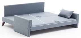 Divano letto azzurro 208 cm Bella - Balcab Home