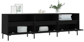 Mobile porta tv nero 150x30x44,5 cm in legno multistrato