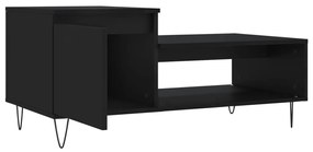 Tavolino da Salotto Nero 100x50x45 cm in Legno Multistrato