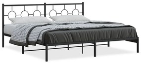 Giroletto Con Testiera İn Metallo Nero 193x203 Cm /