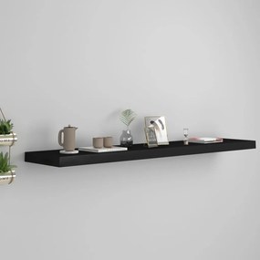 Scaffale A Parete Nero 120x23,5x3,8 Cm İn Mdf /