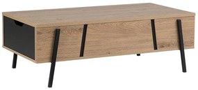 Tavolino legno chiaro e nero 107 x 59 cm BLACKPOOL Beliani